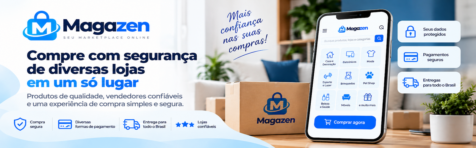 Compra segura em lojas do marketplace Magazen